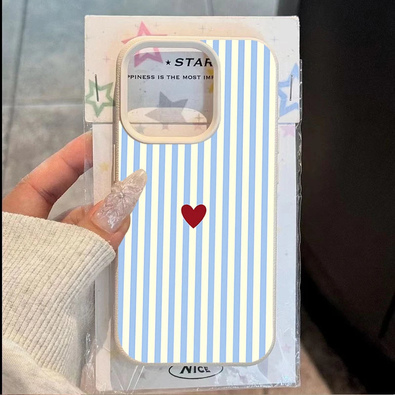 Cute Small Love Heart Pattern Fresh Phone Case For iPhone