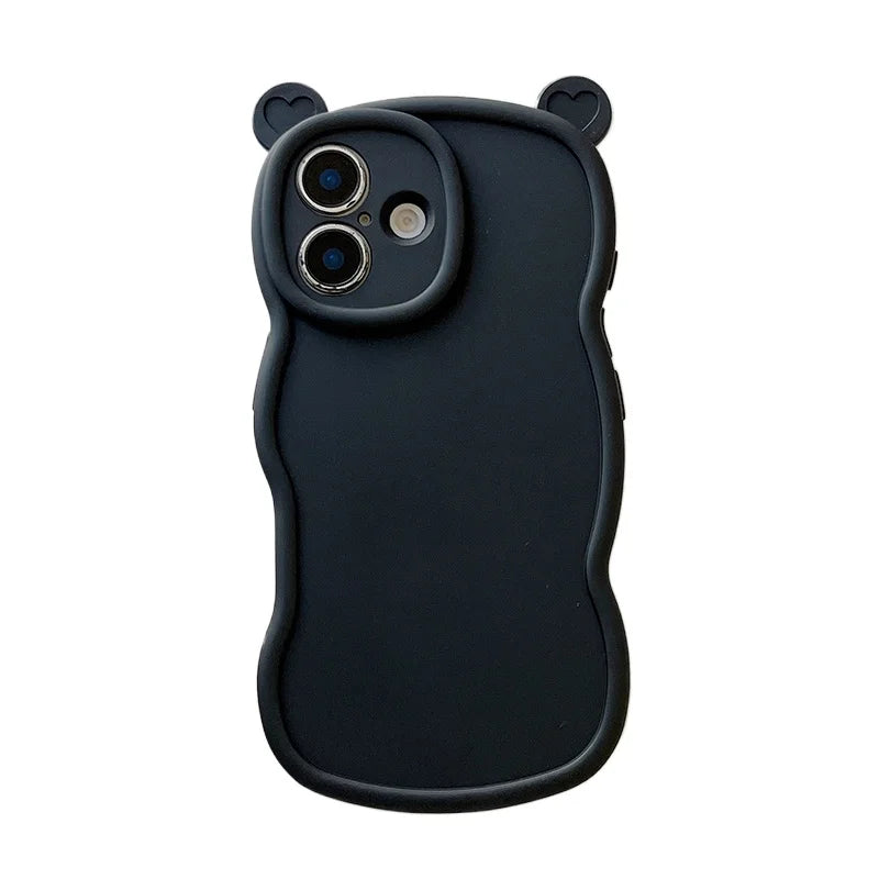 Fashion Cute Bear Ears Wave Side Phone Case