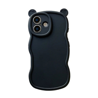 Fashion Cute Bear Ears Wave Side Phone Case
