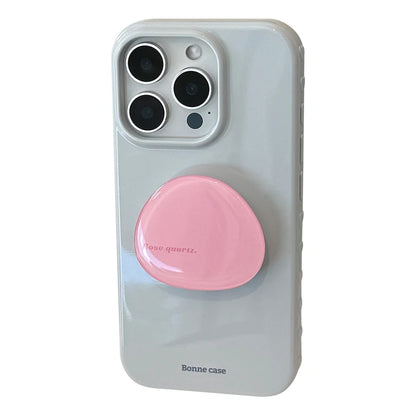 Korean Style Simple Solid Colors With Phone Holder Stand Case For iPhone Shockproof Protective Cover﻿