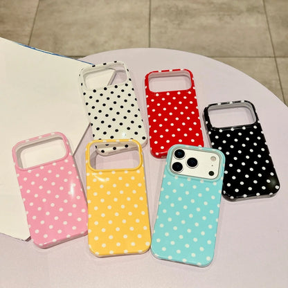Korea Colorful Polka Dot Pattern Phone Case For iPhone Circular Wave Point Shockproof Bumper Cover