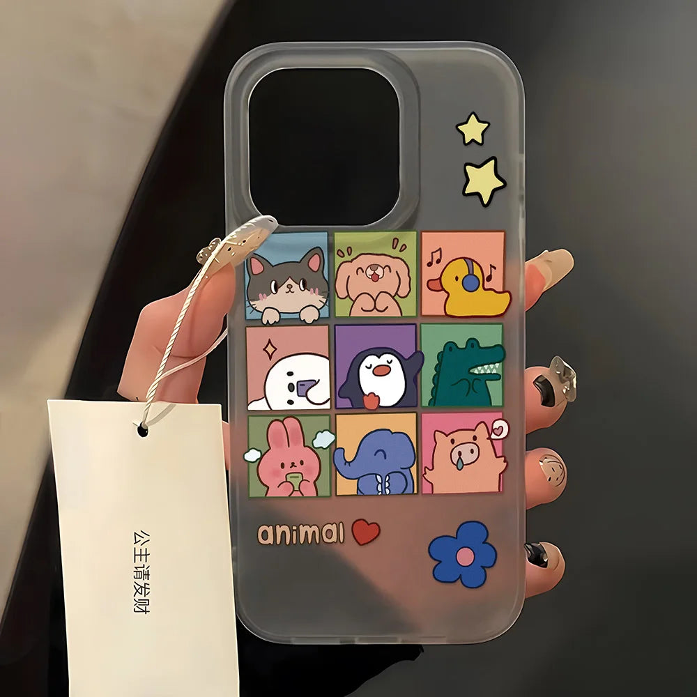 Cartoon Cute Label Dog Silicone Phone Case For iPhone
