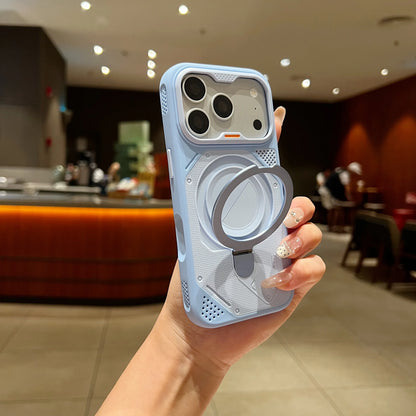 Two- Color Magnetic Kickstand Phone Case For iPhone