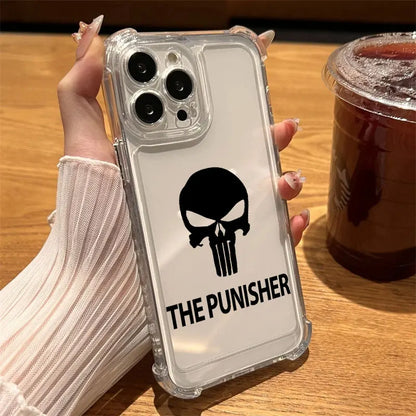 The Punisher Marvel Clear Case For iPhone Shockproof Phone Cover