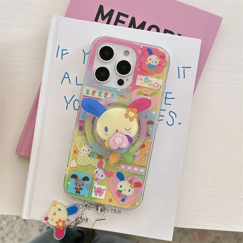 Rainbow Rabbit Dopamine Bunny Art Phone Case For Magsafe iPhone