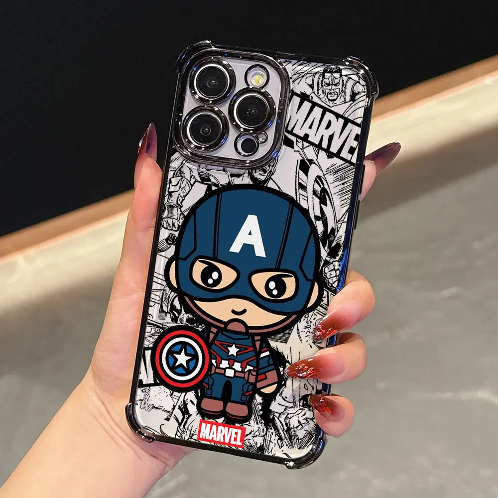 Marvel Cartoon Venom Iron Man Hulk Shockproof Case For iPhone
