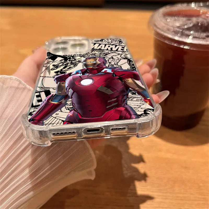 Marvel Hero Iron Man Clear Case For iPhone Shockproof Phone Cover
