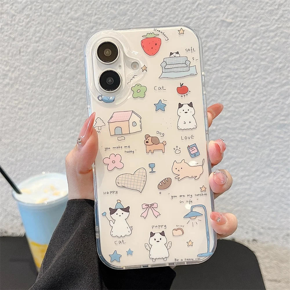 Cute Cartoon Cat Phone Case For iPhone
