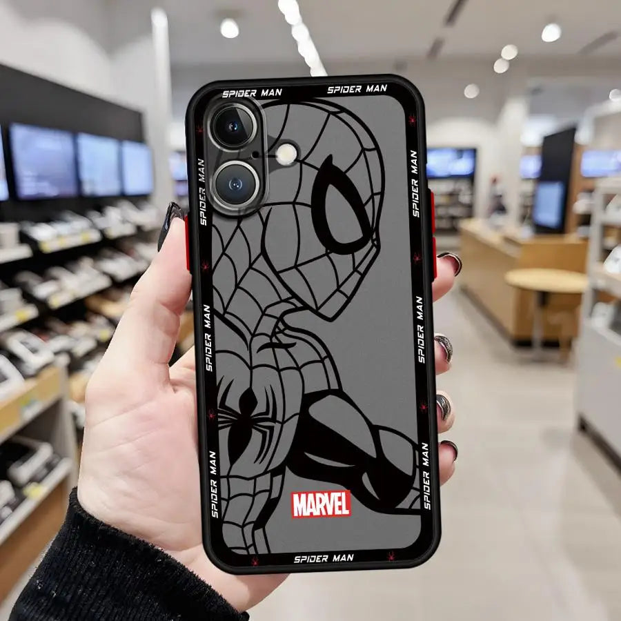 Marvel Spiderman Ironman Back Phone Cover Case For iPhone