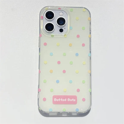 Korea Colorful Polka Dot Phone Case With Chain Bracelet For iPhone
