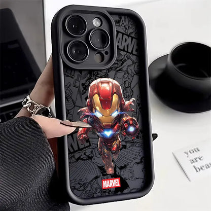 Cute Marvel Ironman Spiderman Silicon Case For Apple iPhone
