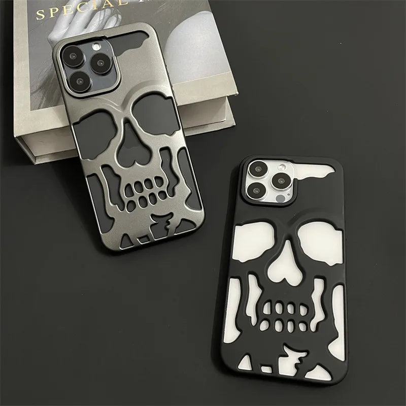 Hollow Skull Heat‑Dissipation Phone Case For iPhone