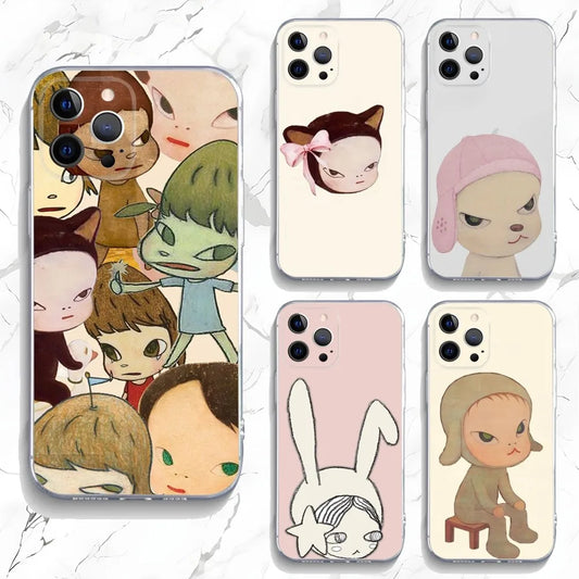 Yoshitomo Nara Art Phone Case For iPhone Transparent Silicone Soft