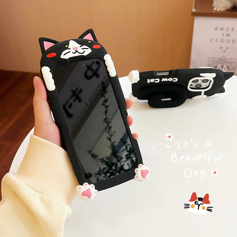 Cartoon Cow Cat Phone Case
