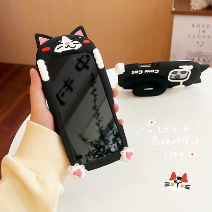 Cartoon Cow Cat Protective Phone Case