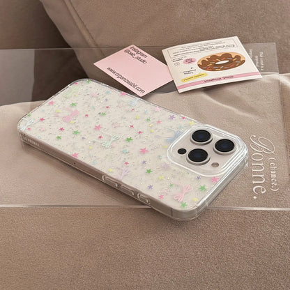 Glitter Star Bowknot Phone Case For iPhone