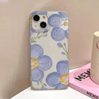 Oil Painting Flower Phone Case For iPhone