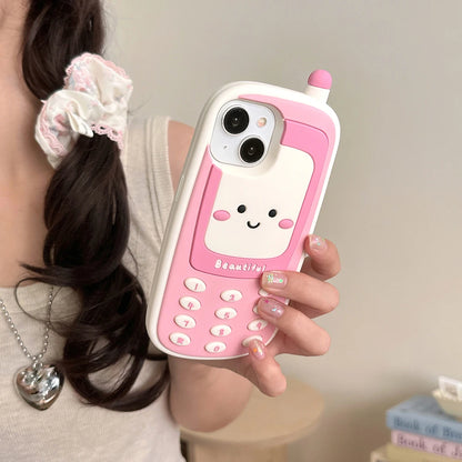 Kawaii 3D Retro Mobile Phone Design Soft Silicone Phone Case For iphone