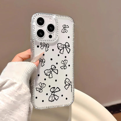 INS Polka Dot Glitter Clear Phone Case For iPhone