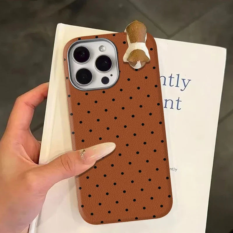 Cute Wave Point Dot 3D Doll Phone Case