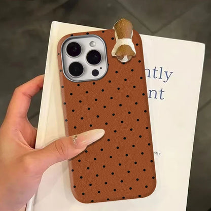 Cute Wave Point Dot 3D Doll Phone Case