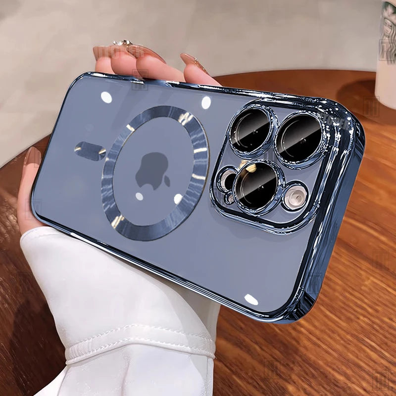 Desert Gold Clear MagSafe iPhone Case with Lens Protection