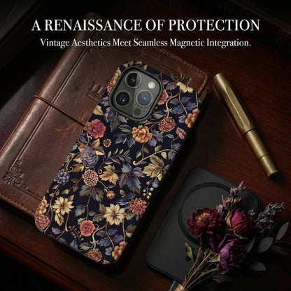 For Magsafe Retro Flower Case For iPhone Magnetic Shockproof Cover