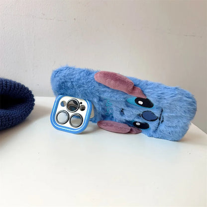 Plush Embroidered 3D Cartoon Stitch Phone Case
