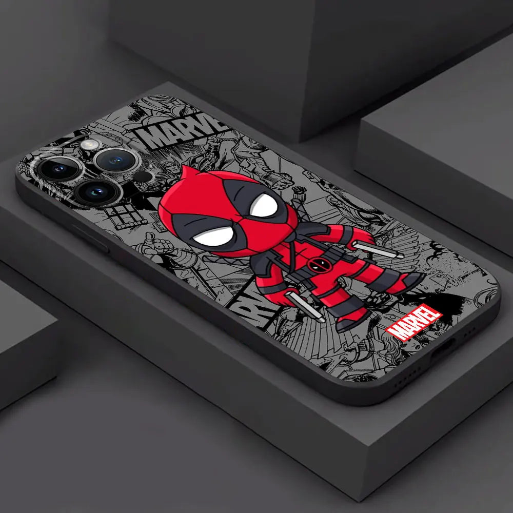 Cartoon Marvel Silicone iPhone Case – Groot & Spiderman
