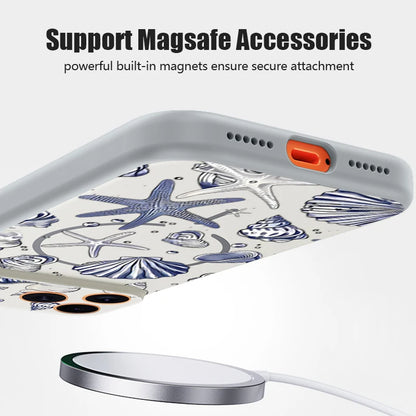 Whale Patterned Magnetic Case For iPhone For Magsafe Wireless Charge Shockproof Lens Protect Phone Cover