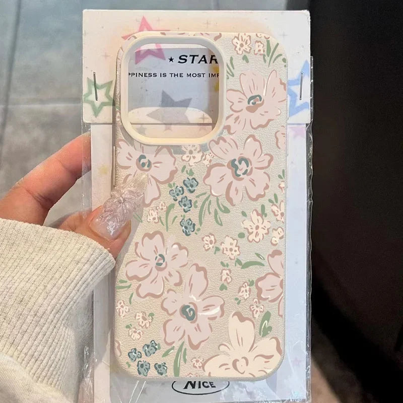 Elegant Pink Floral Print Phone Case For iPhone