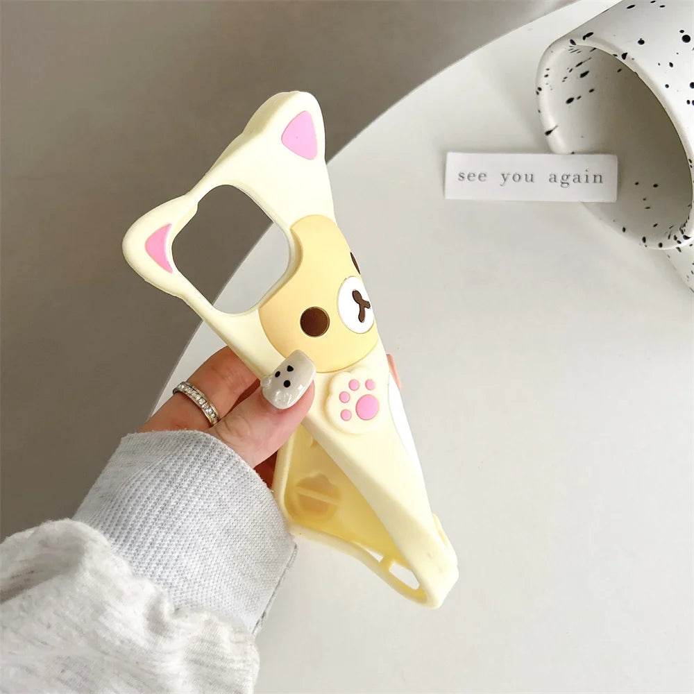 Rilakkuma Bear Kawaii Cat Silicone iPhone Case