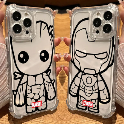 Marvel Groot Ironman Loki Art Clear Case For iPhone