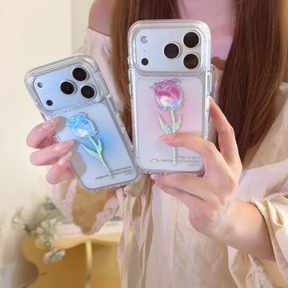 Blue Pink Roses Pattern Gifts Phone Case For iPhone