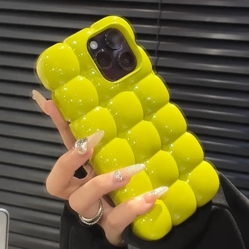 Cute Cartoon 3D Block Lattice Case For iPhone