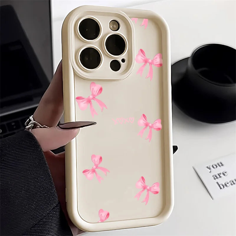 Cute Pink Bowknot Bow Phone Case For iPhone