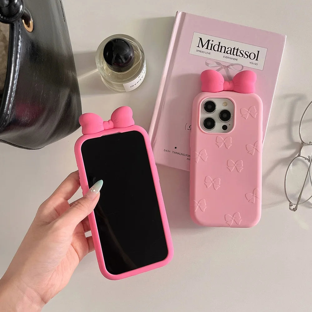 Cute 3D Bow Tie Soft Silicone Phone Case