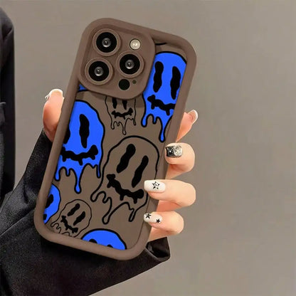 Soft Case For iPhone Blue And White With Black Case