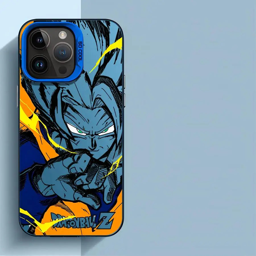 Japan Anime DBZ Cool Case For Apple iPhone Matte Lens Protect Plating Phone Cover