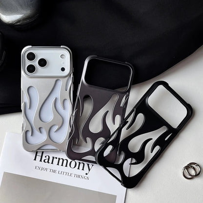 3D Flame Pattern Hollow Phone Case For iPhone Slim Shockproof Back Cover Fashion Soft TPU