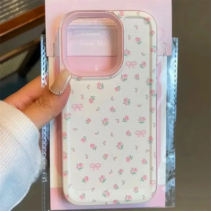 Transparent Pink Little Flowers Soft Case For iPhone