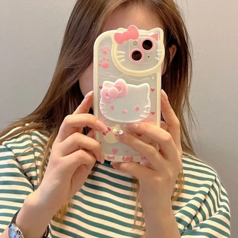 Sanrio Hello Kitty Stand Phone Cases For iPhone Original Shockproof Cover Case
