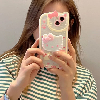 Sanrio Hello Kitty Stand Phone Cases For iPhone Original Shockproof Cover Case