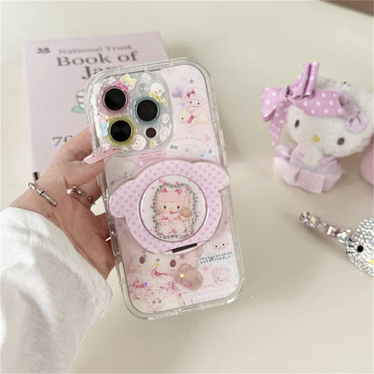 Korean Pink Cute Sheep Magntic Phone Case For iPhone