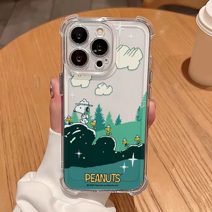 Snoopy Four Corner Anti Fall Airbag Shell Case For iPhone