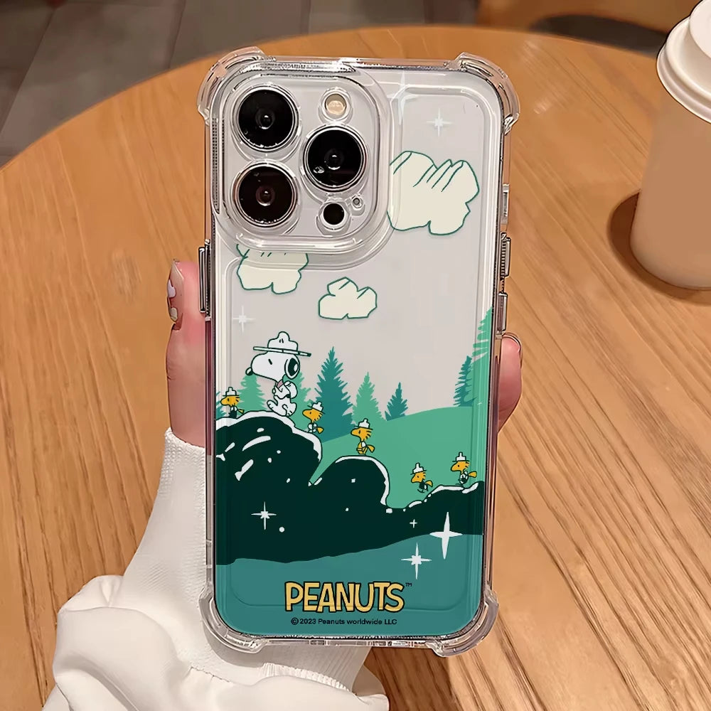 Snoopy Four Corner Anti Fall Airbag Shell Case For iPhone