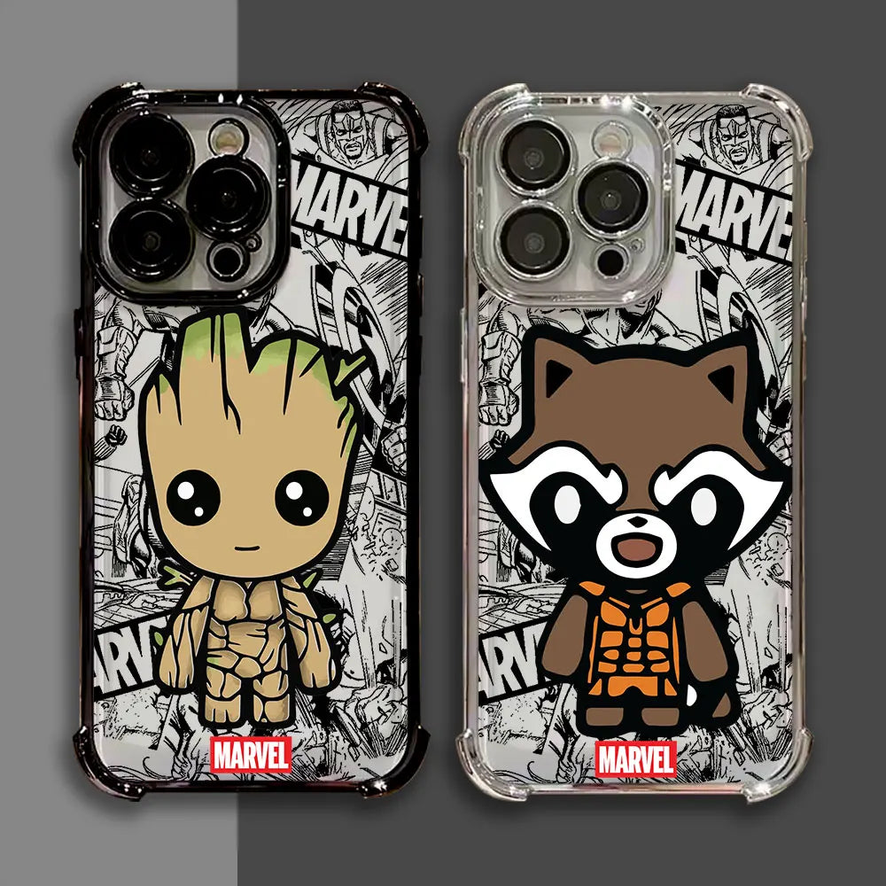 Marvel Groot Rocket Raccoon Cute Shockproof Case For iPhone