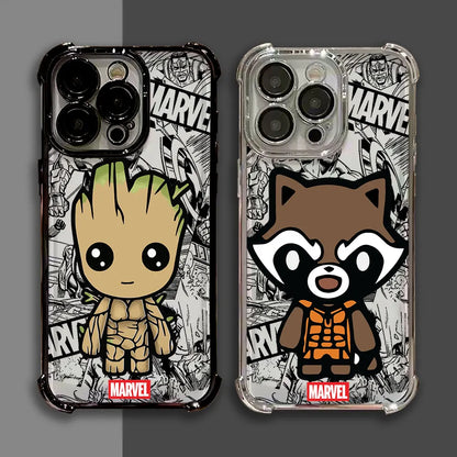 Marvel Groot Rocket Raccoon Cute Shockproof Case For iPhone