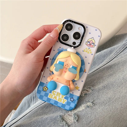 Korean Cute Plaid Pattern Girl Magnetic Phone Case For iPhone