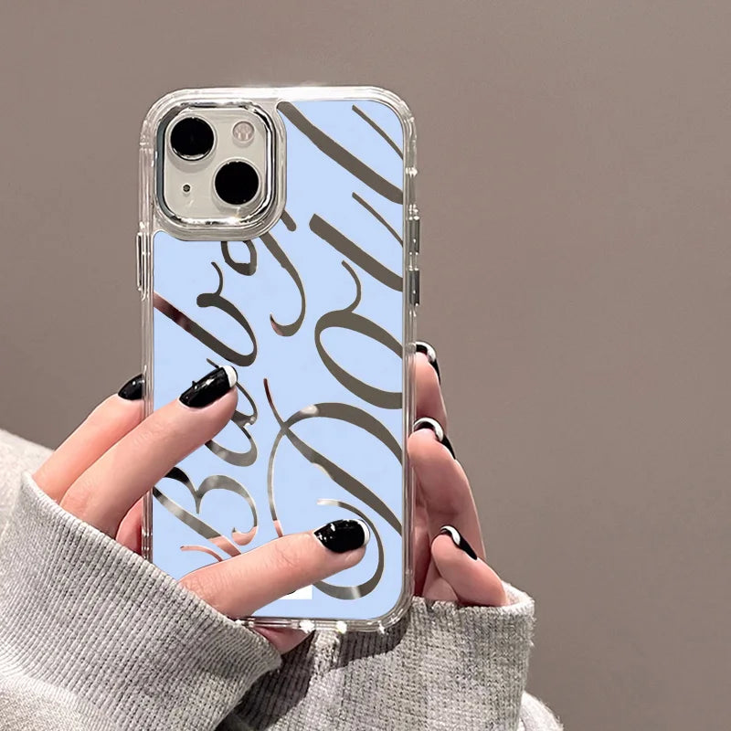 Love Heart Mirror Phone Case For iPhone